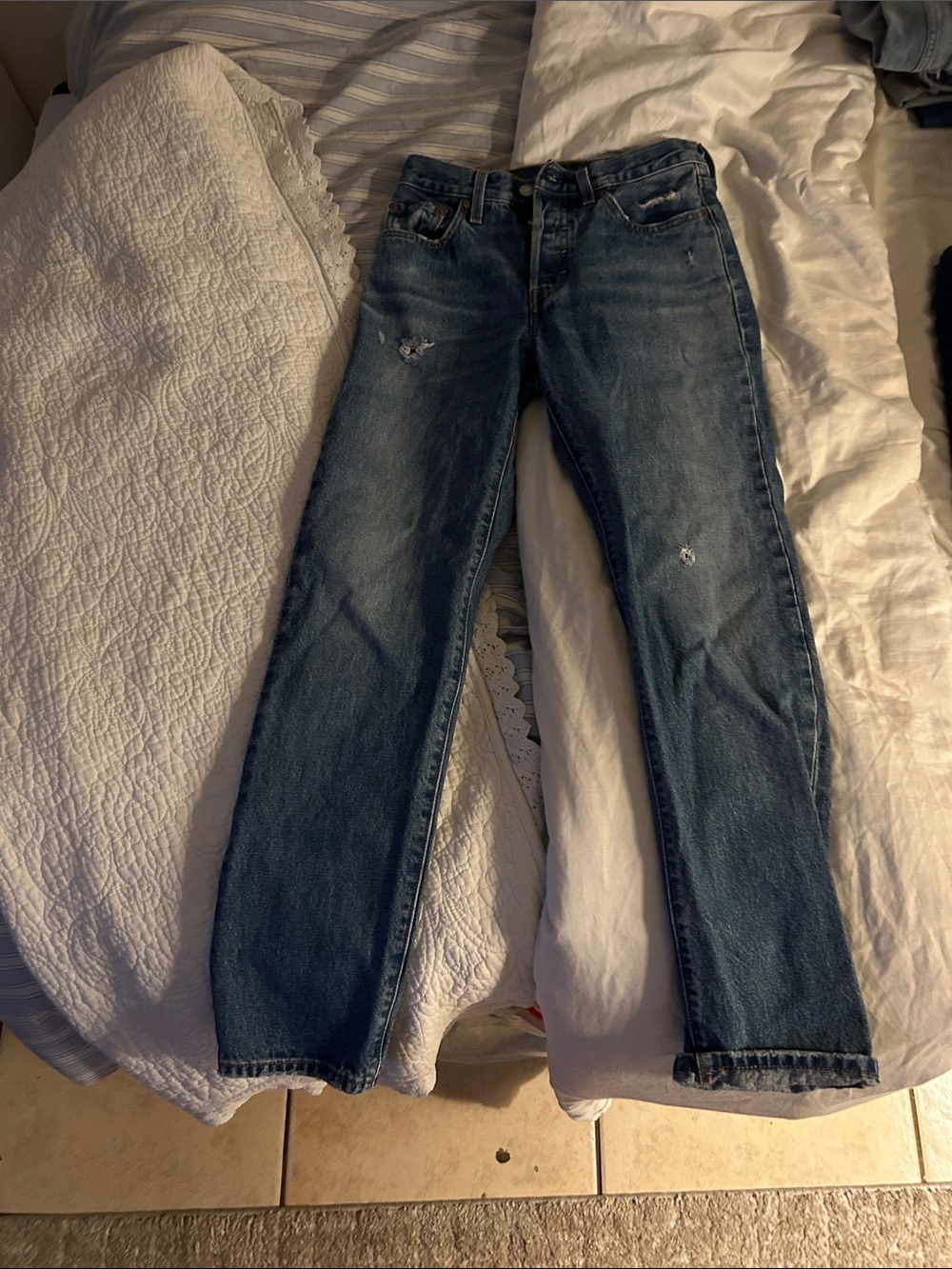 Levi's Blue 501s Straight Leg Women's Jeans